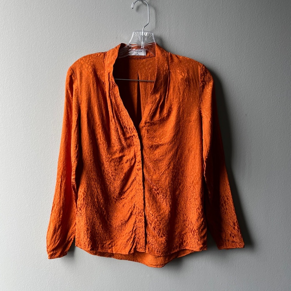 Aritzia Babaton Orange Metallic Women's Blouse